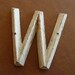 Antique LETTER W Marker Tag Art Deco Retro Mid Century Vintage Hardware