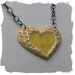 Heart Necklace with Handmade Yellow Heart Pendant and Antique Silver Chain