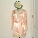 Vintage 60s/70s Peachy Pink Satin and Ecru Lace Robe - Bill Tice Small/Medium