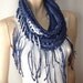 shredded, braided, fringed tshirt scarf
