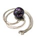 SALE BIG Vintage Silver Tone Inlaid Rainbow Abalone Shell Chime Jingle Ball Bell Pendant 3 Strand Chain Necklace