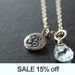 SALE - Yogi Om Necklace - Sterling Silver - Sky Blue Topaz