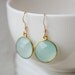 Aqua Chalcedony Earrings - Sea Foam Green - Simple Drops, Spring Green