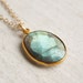 Midnight Blue and Green Labradorite Necklace - Aurora Borealis - Gold Labradorite Necklace