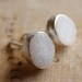 Natural Agate Druzy Studs - Oval - Soft Grey, Agate Geode Slice