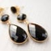 Black Onyx Earrings - Dark Glamour, Sexy - Chandelier Post Earrings