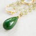 Green Jade and Green Peridot Necklace - Rainbow Moonstone - Nephrite Jade, Emerald Green