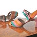 1940s shoes striped in luscious suede Strappy Sandals with Peep Toe Size UK 5 1/2 US 7 1/2