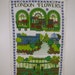 SALE London Flowers Irish Linen Tea Towel - 1960s 60s