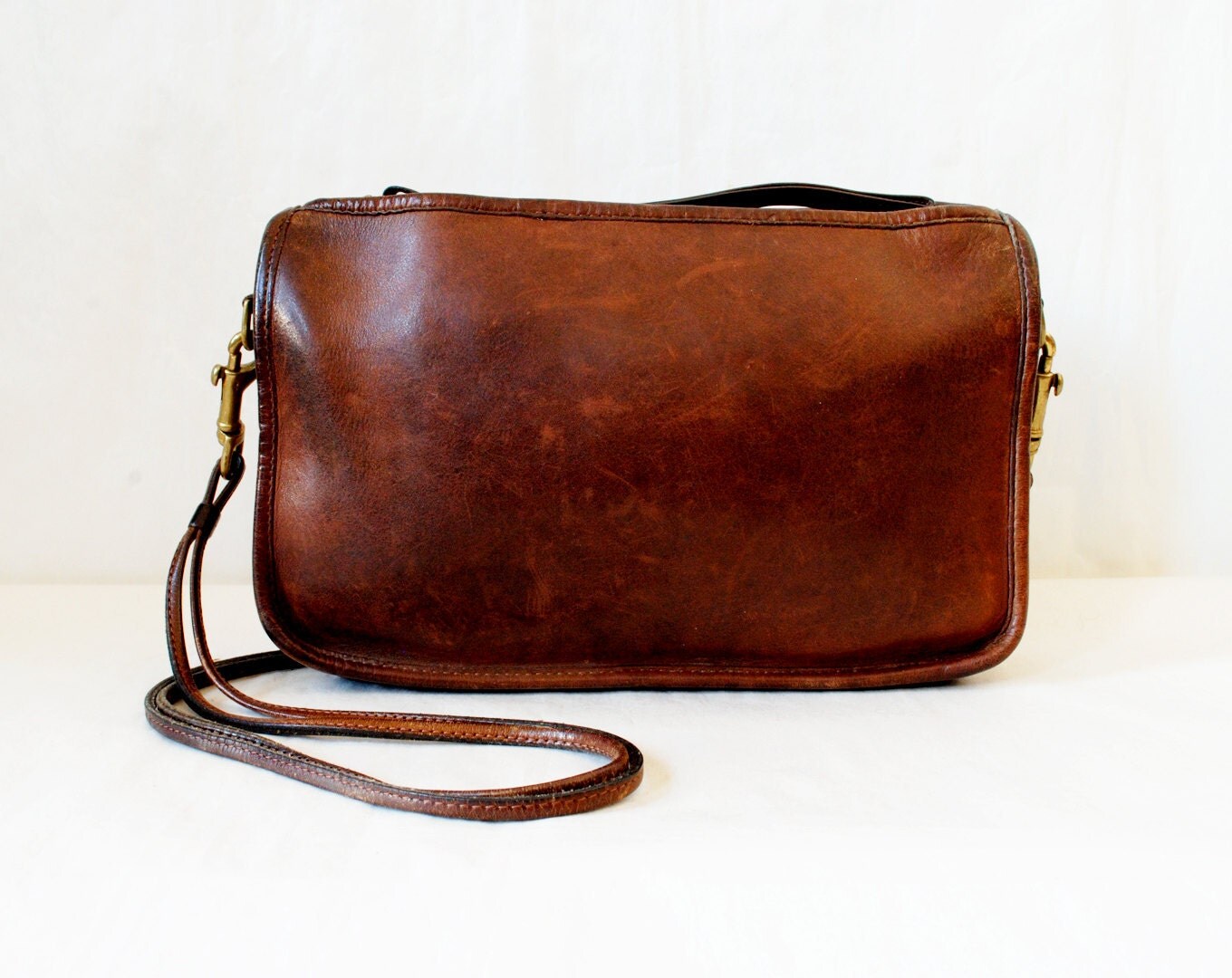Vintage Coach Bag Dark Brown Leather Shoulder Bag 1970s Coach