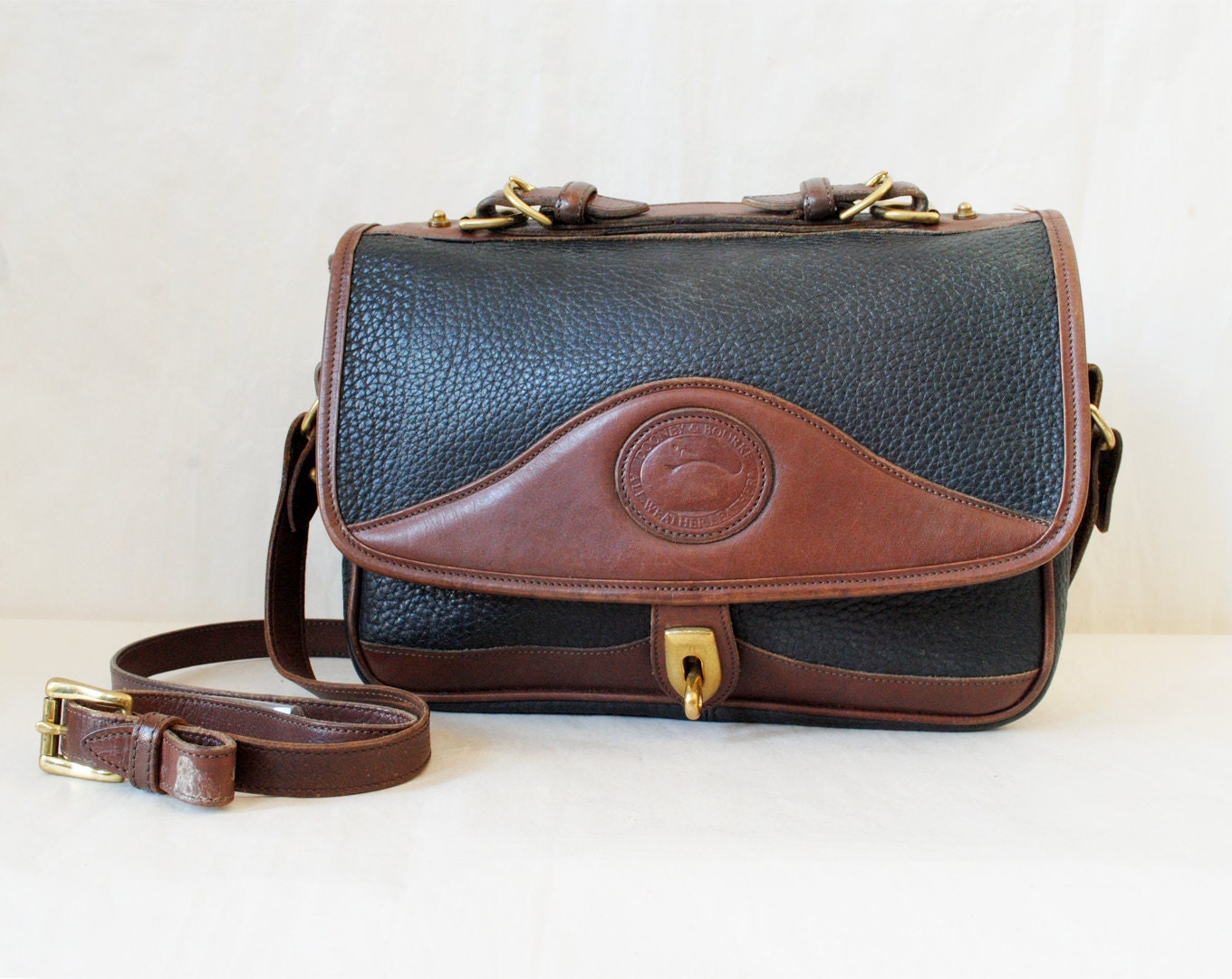 Vintage Dooney and Bourke Purse Black and Brown Crossbody