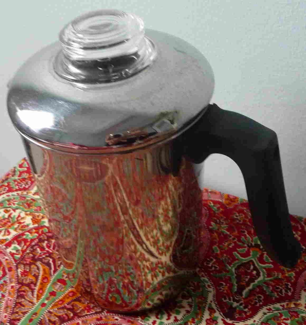 Coffee Percolator 10 cup Revere Ware stainless steel smell