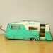 Rare Vintage Dinky Toy 4 Berth Caravan Camper Trailer in Mint Green and Cream.