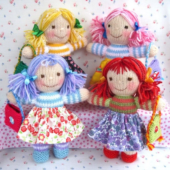 Rainbow Rascals doll knitting pattern INSTANT by dollytime
