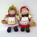 FERN and FLORA - pdf email toy doll knitting pattern - ePattern