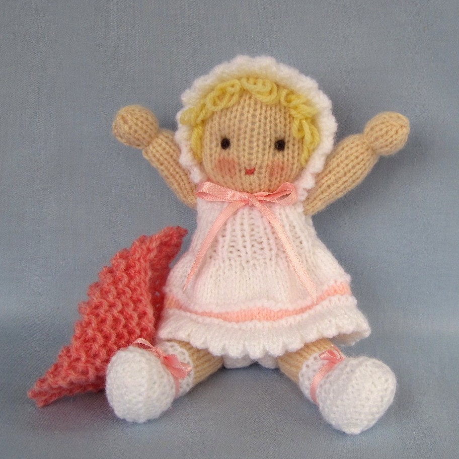 LITTLE DAISY knitted toy baby doll PDF email knitting