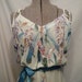 Fancy Free vintage 1970s sun dress with Bird print and Hankerchief Hem Medium