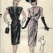 Vintage 1945 Diagonal Button Cocktail Dress Cascading Skirt...Cap Sleeves...Vogue 5403 Bust 34