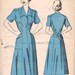Vintage 1940s Single Button Dress or Housecoat Pattern Wing Collar One Side Front Pocket 1948 Advance 5019 Bust 34 UNCUT