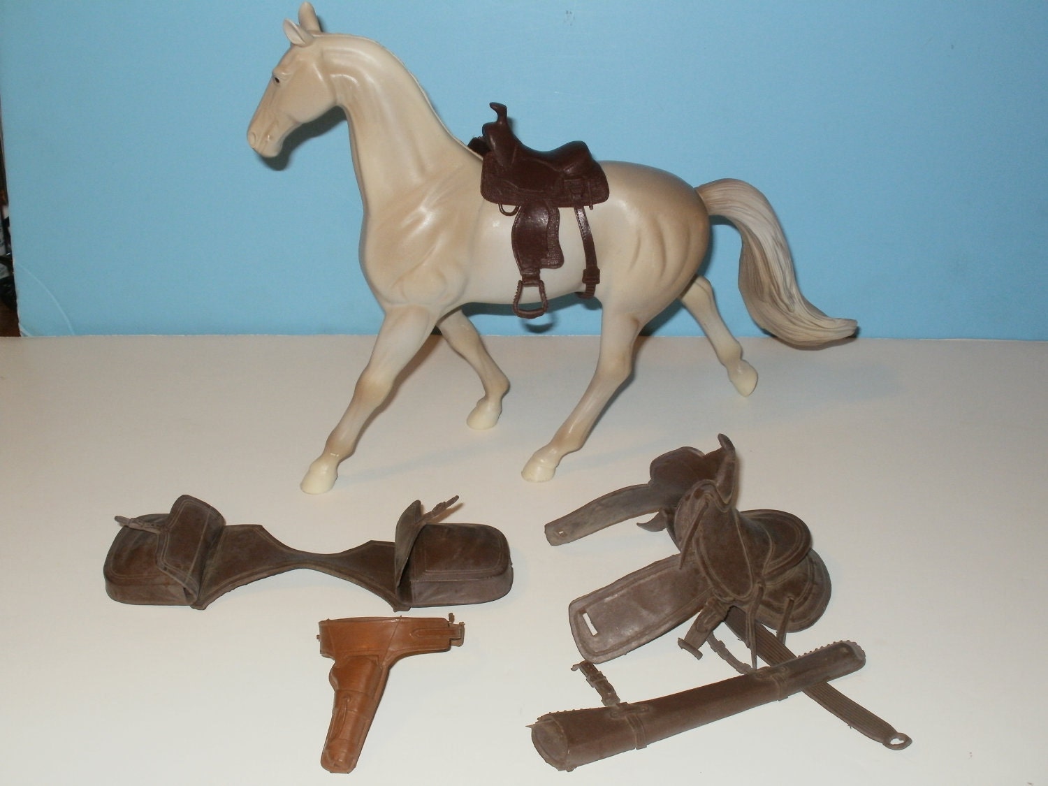 Vintage 1960s Toy Saddles Saddle-Bags and Gunholster with