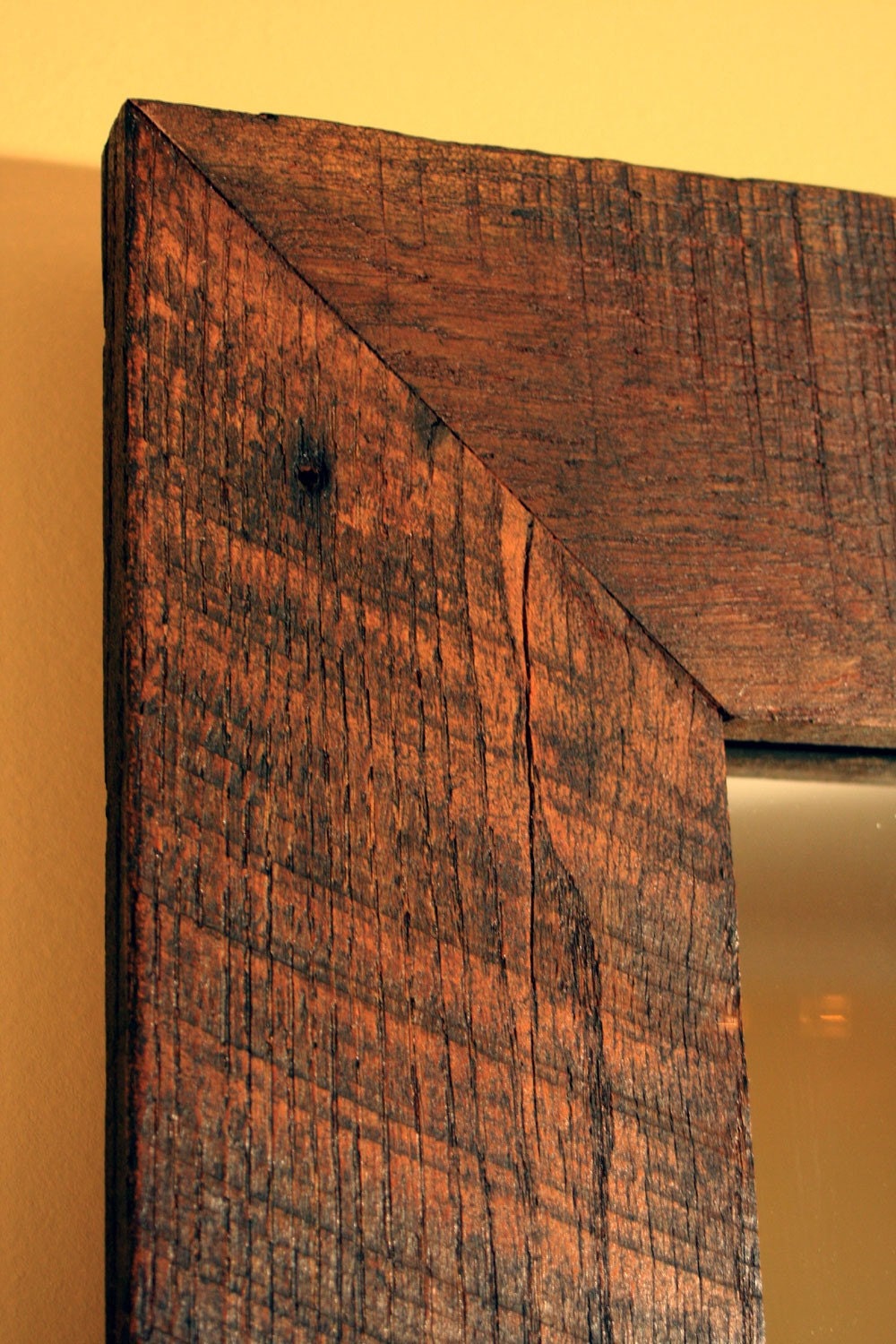 Rustic Framed Mirror Java Finish 30 x 40 Handmade