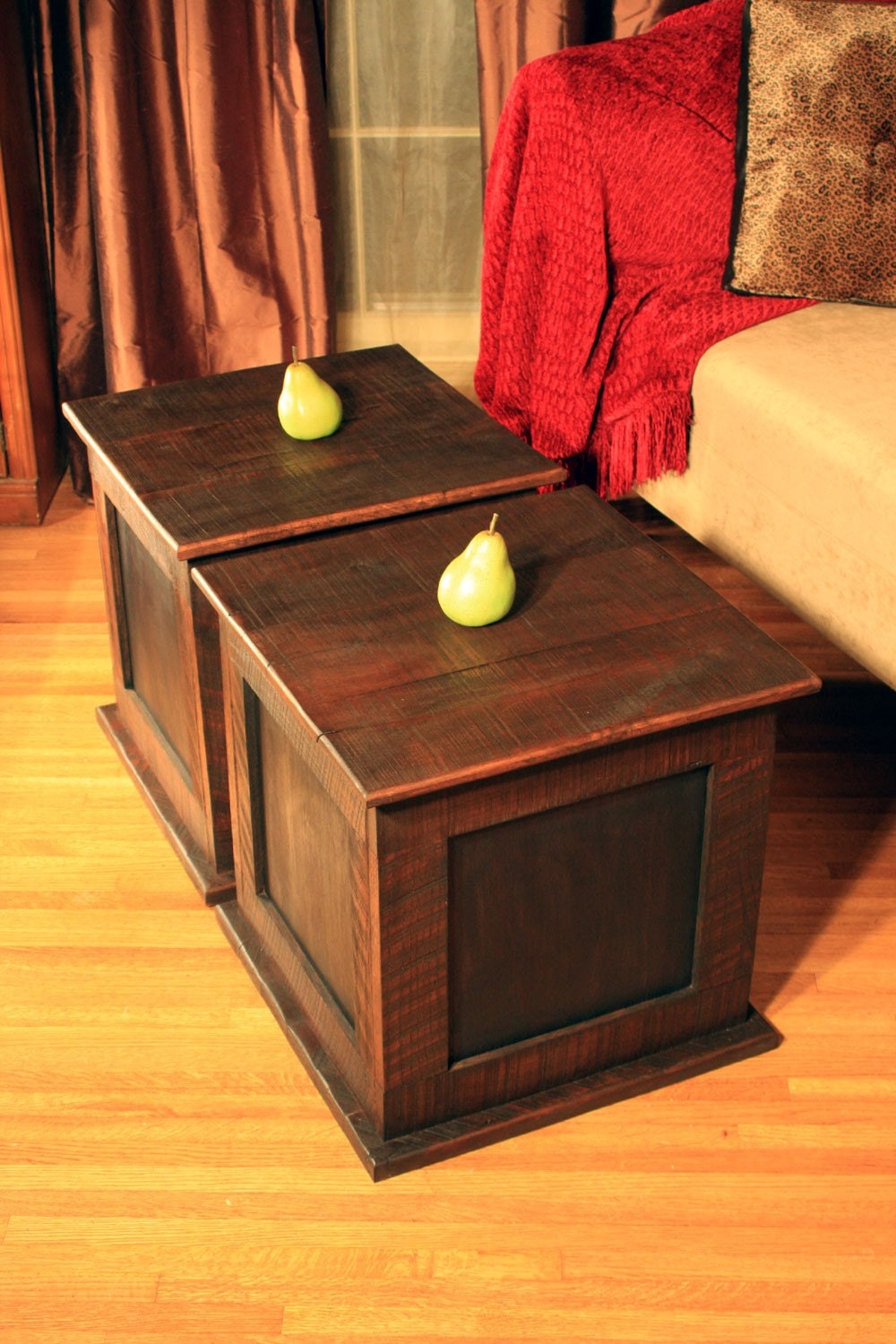 Storage Cube Coffee Table Reclaimed Wood Rustic