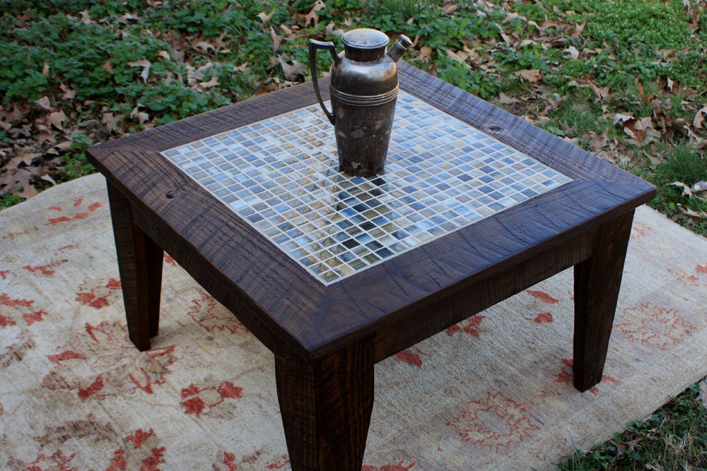 Small Coffee Table. Mosaic Tile Coffee Table. Apartment Size