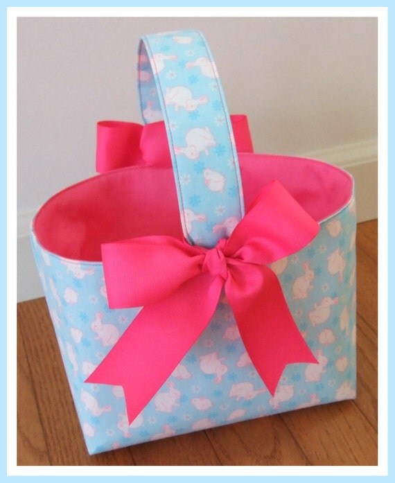 Easter Basket Vintage Bunny...Ready to Ship by twosugarpeas