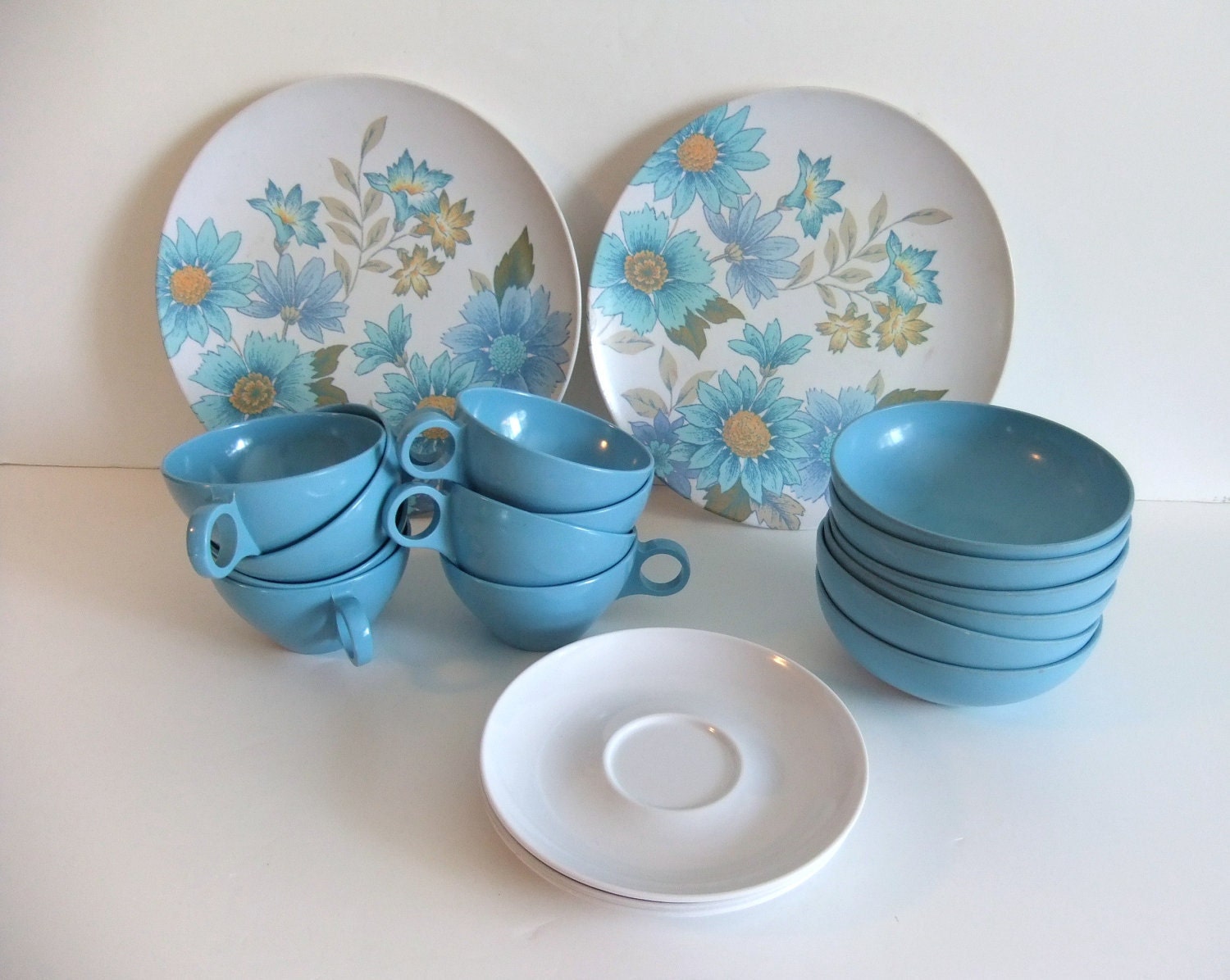 Vintage Melmac Blue dinnerware