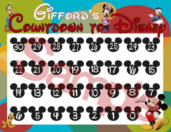 PRINT AT HOME Digital Countdown To Disney Calendar