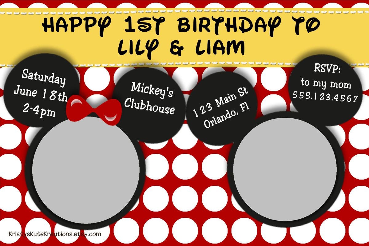 Mickey And Minnie Birthday Invitations 8