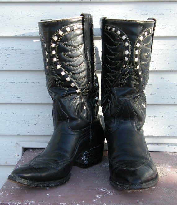 Items similar to Vintage Black Stovepipe Boots on Etsy