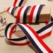 French Stripe Navy Blue/White/Red Grosgrain Ribbon Trim 27 yards for ISABELLE
