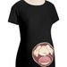 Baby in Belly Black Maternity T Shirt Size S, L or XL.