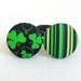 Ponytail Holder Set of 2 / St. Patrick's Day / Green and Black / Shamrocks and Stripes