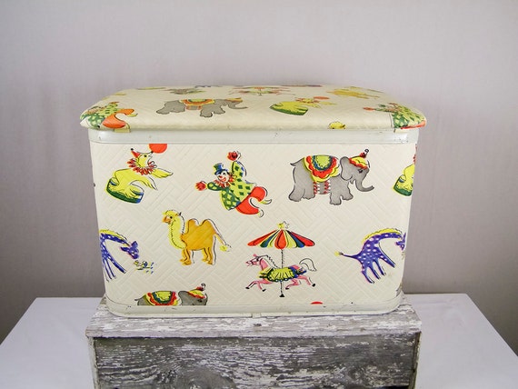 vintage circus toy chest