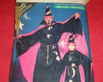Buttrick 5873 Children and Adult Unisex Wizard Halloween Costume. Cape, Caftan, Hat, and many more