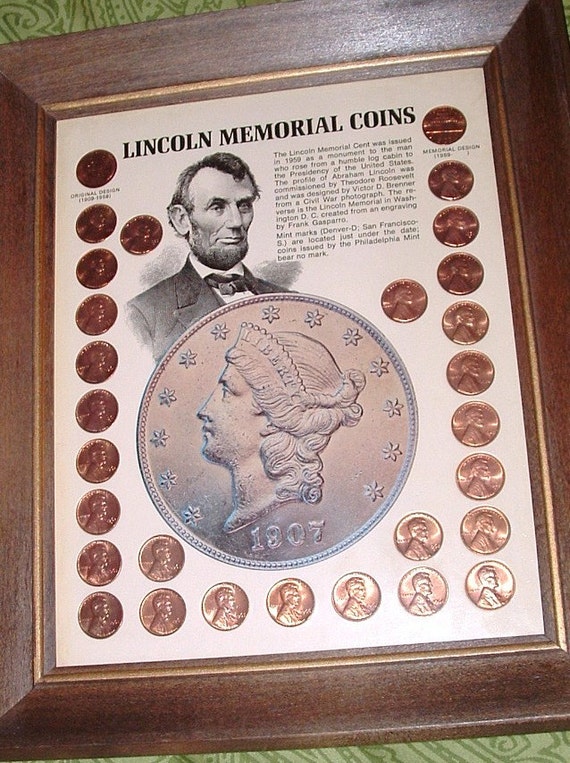 Grandpa's Lincoln Memorial Coins Nicely Framed Mint