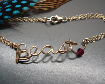 Name, Word, Symbol....hand twisted personalized handmade bracelet in 14 kt gold filled