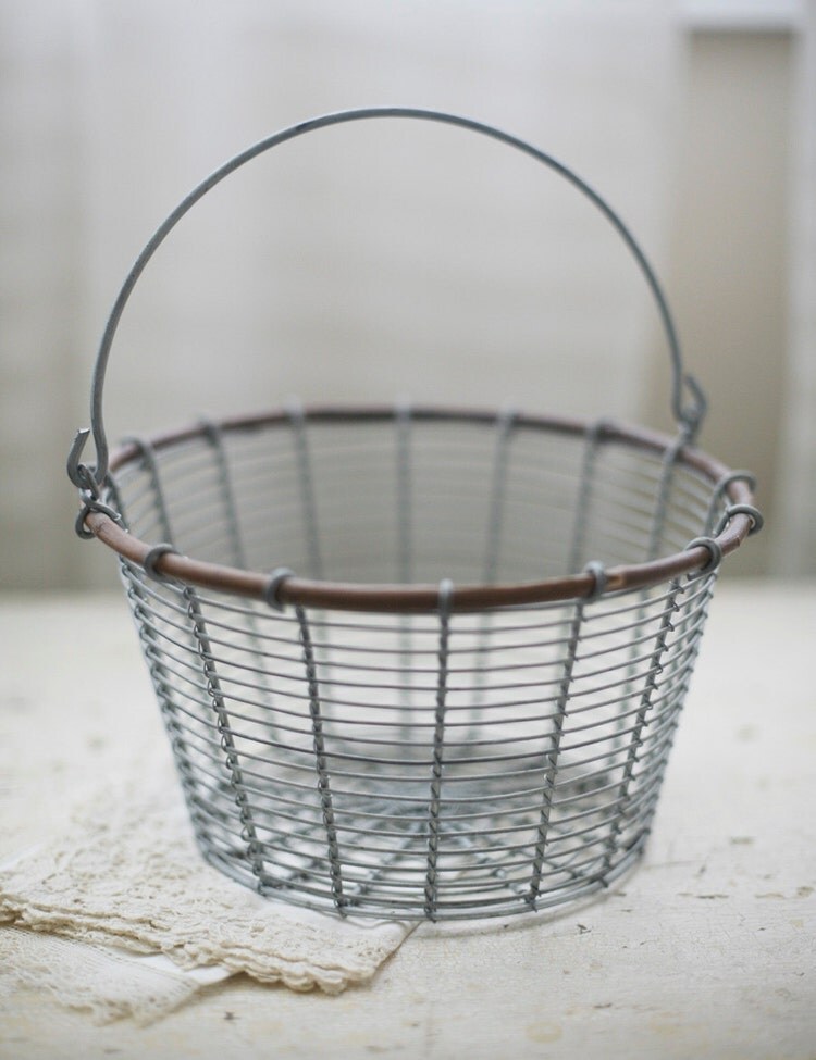 round wire basket by sadieolive on Etsy
