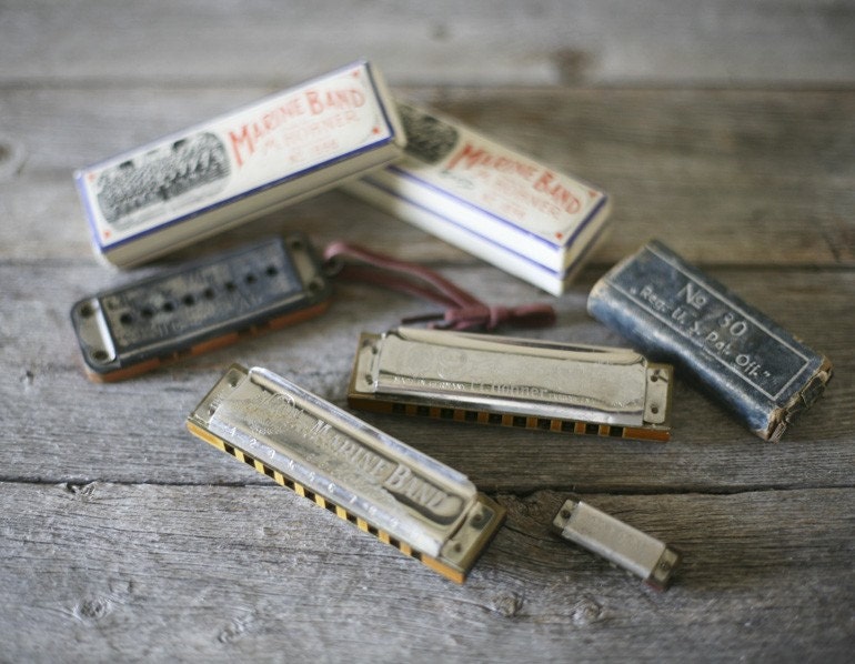 antique german harmonica collection