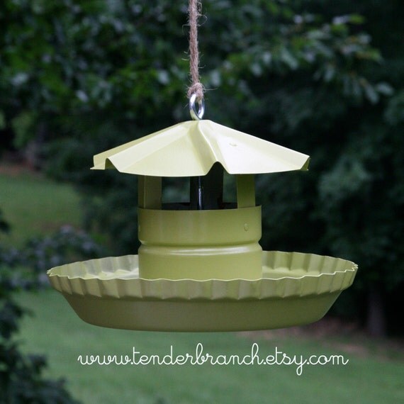 Green Apple Pie Pan Bird Feeder Reserved for EMMETT