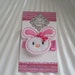 Little White Bunny With Bubblegum Pink Stitching Hair Clip
