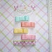 At The Beach - Aqua, Pink, Banana and Light Coral - Set of 4 Tuxedo Baby Snap Clips