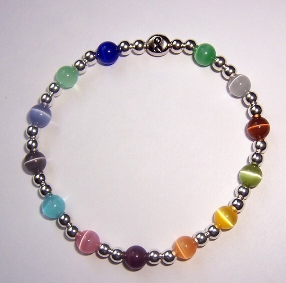 Cancer Awareness Bracelet with Hope Ribbon Bead