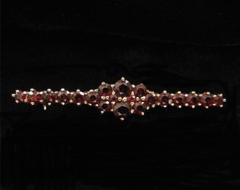 10K Bohemian Style Garnet Brooch