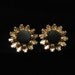 Coro Screw Back Earrings, Black Glass and Gold Tone