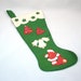 Vintage Felt Christmas Stocking - Santa, Bell, Tree, Star