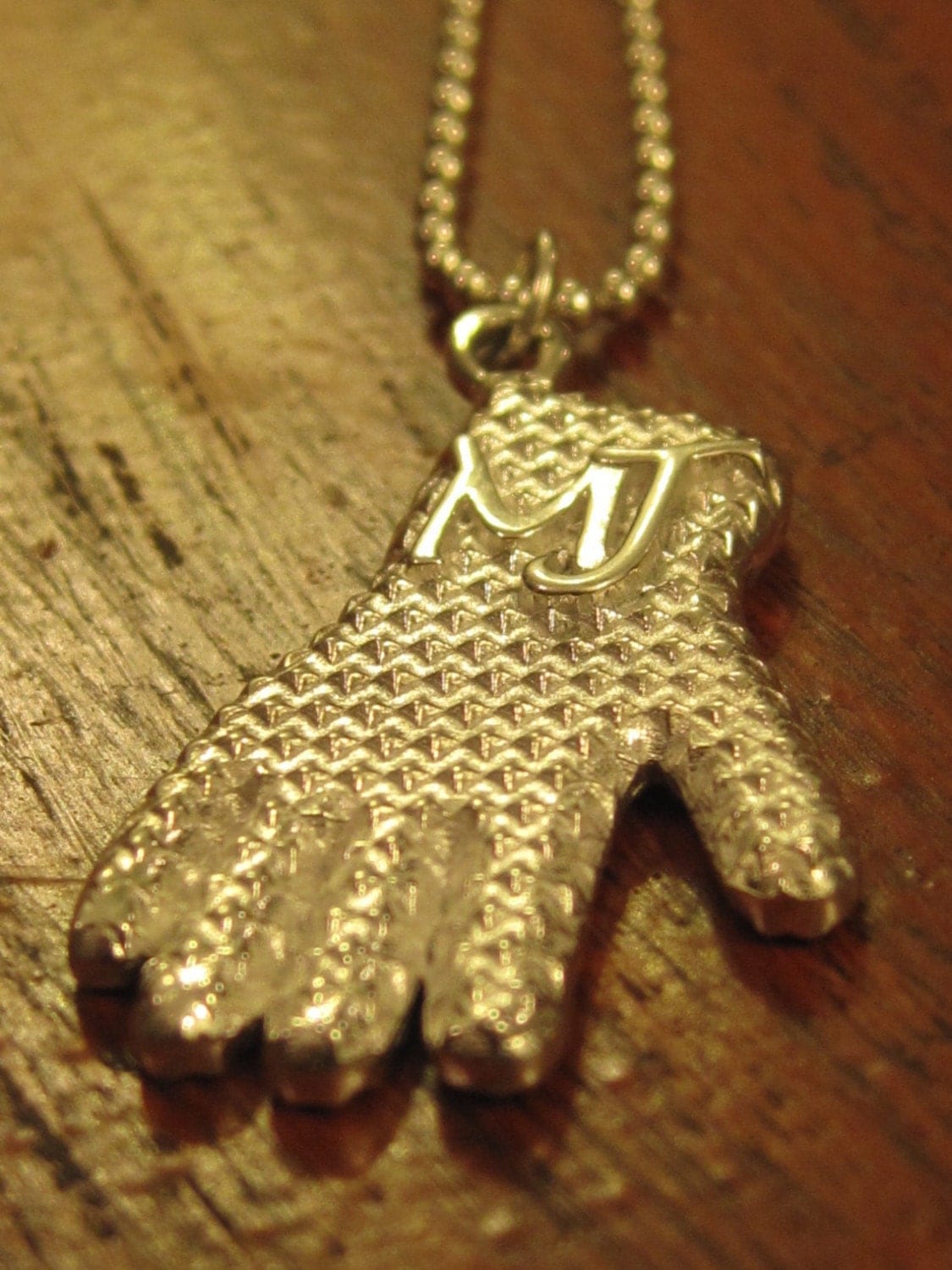 Michael Jackson Memorial Glove Necklace Sterling Silver