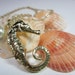REAL SEAHORSE Charm Necklace, brushed gold chain, wedding jewelry, ocean jewelry, mermaid necklace, shells, sea horse charm, ooak, unique